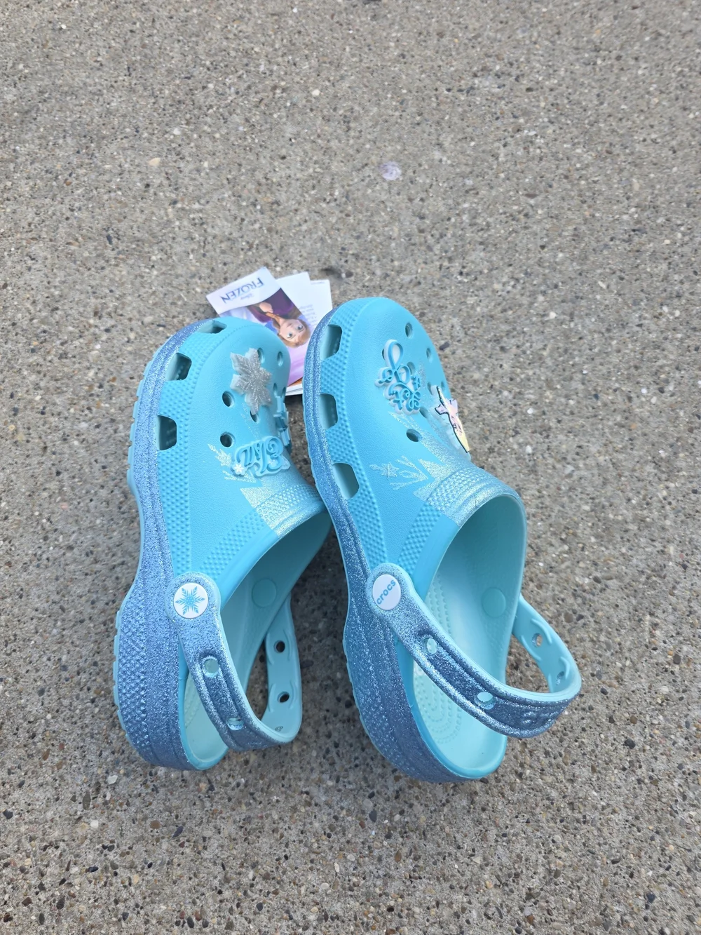 Croc X Disney Frozen Turquoise Kids Clog with Elsa Charms Youth 4y